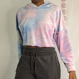Fashion Nova Crop Top Tie Dye Hoodie Dreams Come True